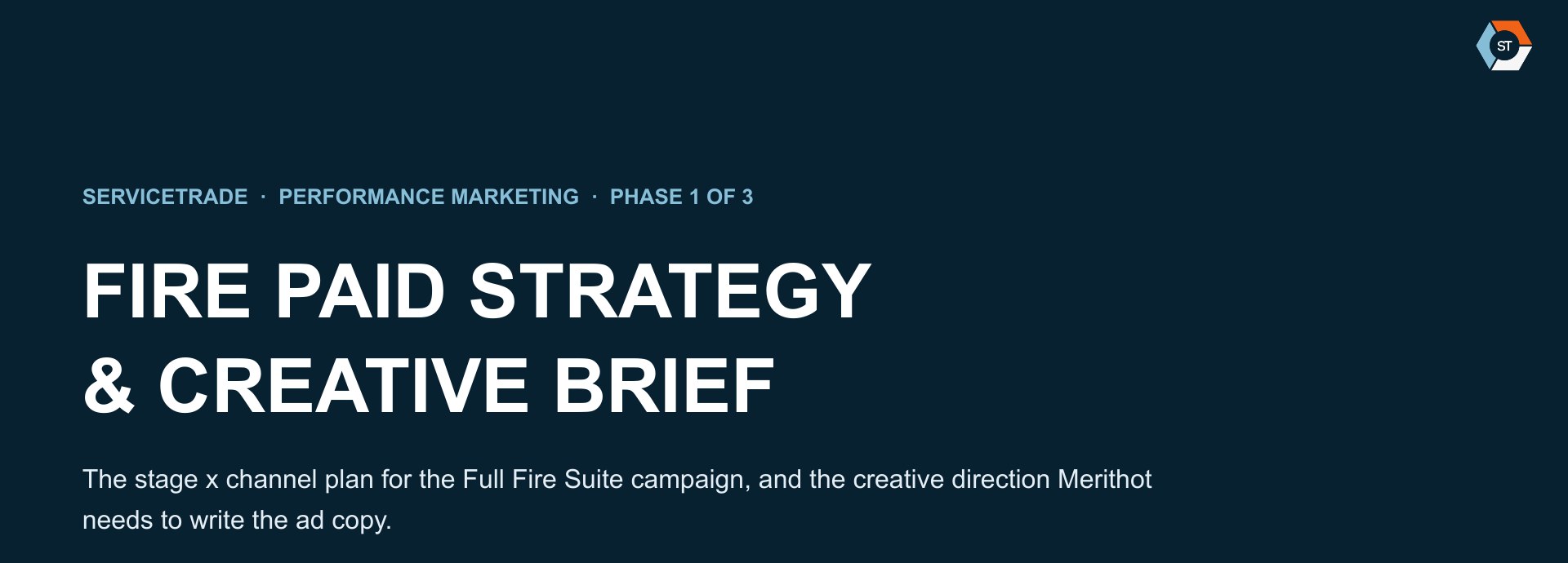Cropped cover of the Fire Paid Strategy and Creative Brief